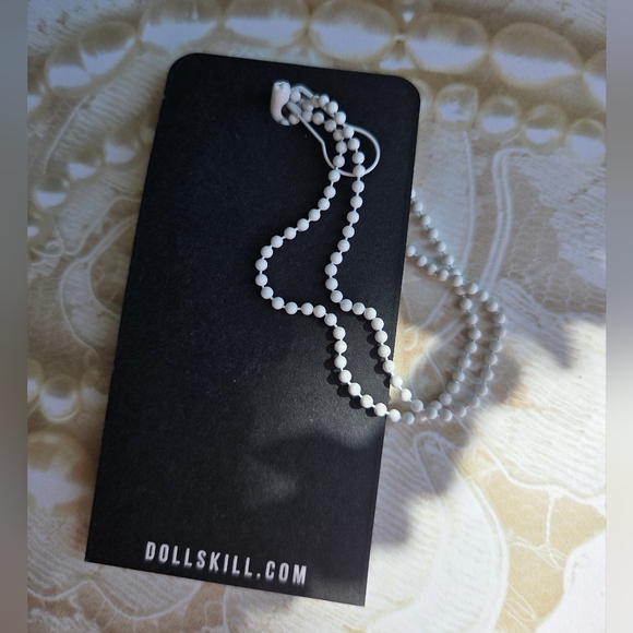 Dolls Kill White Silver Darker Wavs Collectable Pendant D Necklace - Picture 5 of 8